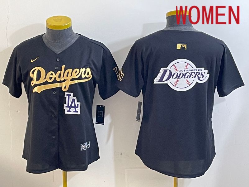 Women Los Angeles Dodgers Blank Black Gold Game 2024 Nike MLB Jersey style 1209